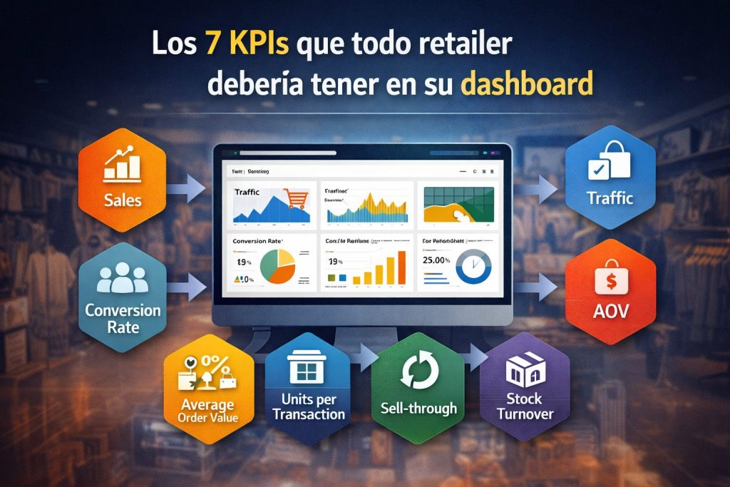 Dashboard de retail en Power BI con KPIs de ventas, conversión y rotación de inventario
